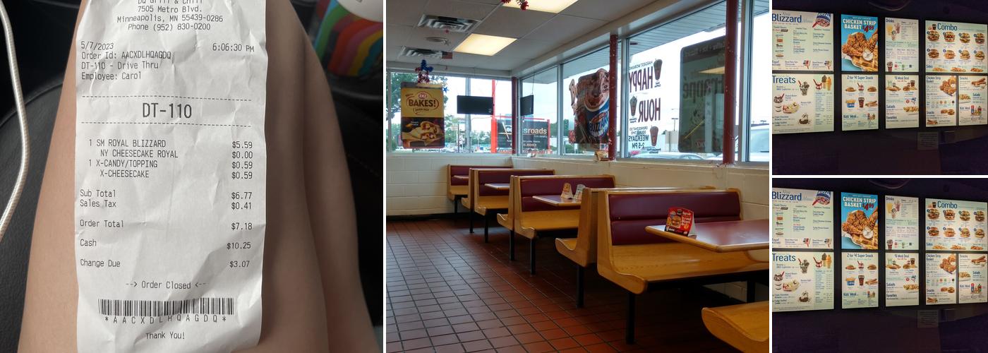 Dairy Queen Menu