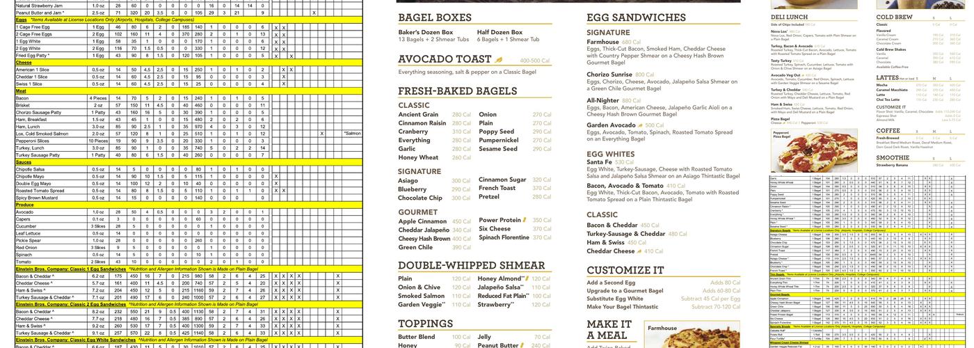 Einstein Bros. Bagels Menu
