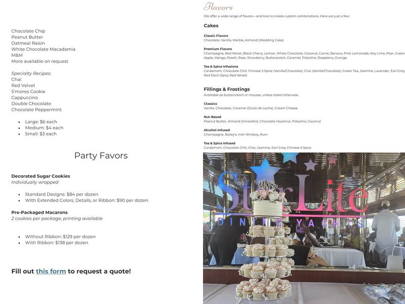CaraMel's Bakery Menu