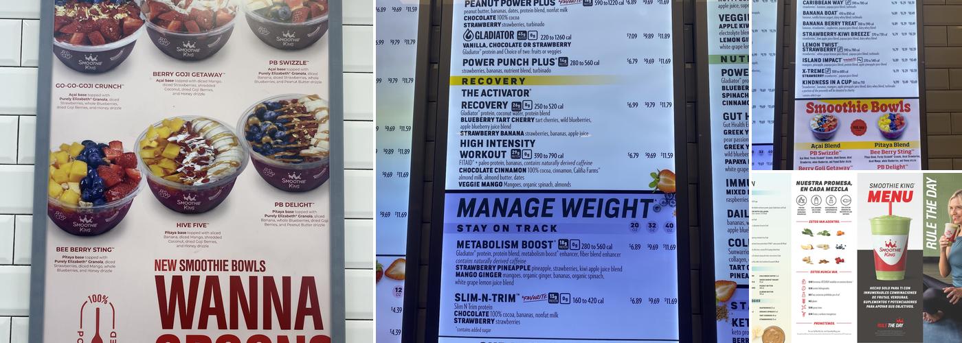 Smoothie King Menu