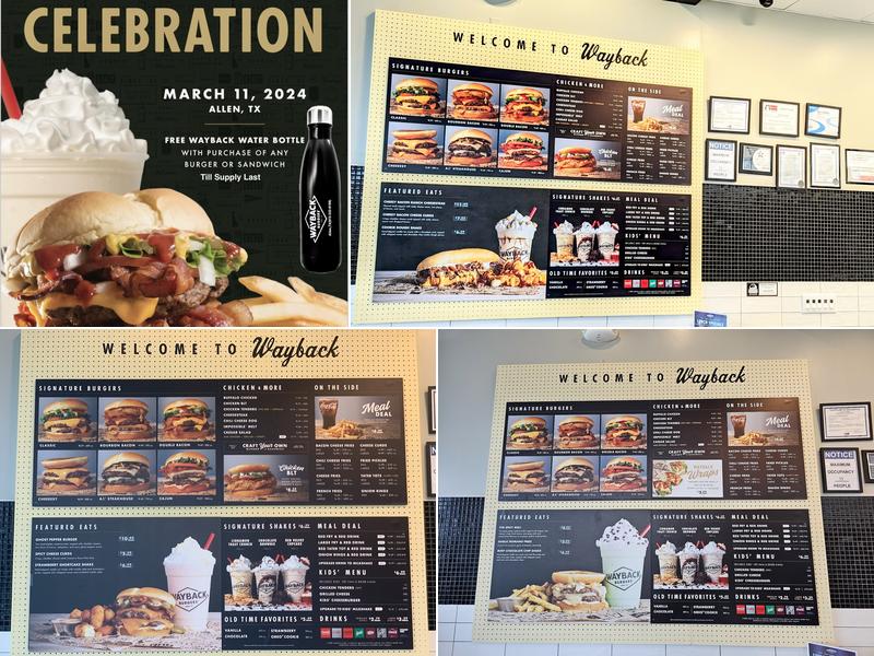 Wayback Burgers Menu