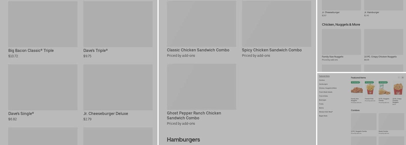 Wendy's Menu