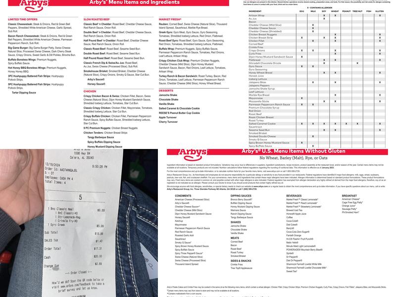 Arby's Menu