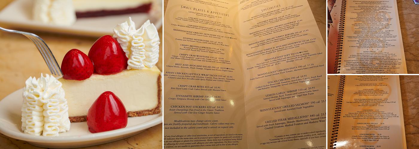 The Cheesecake Factory Menu