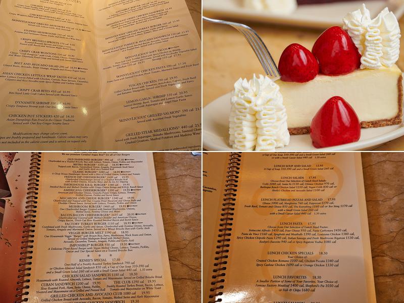 The Cheesecake Factory Menu