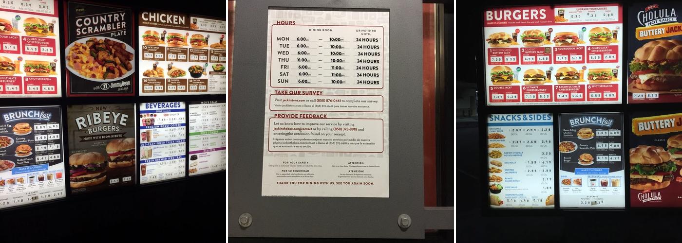 Jack in the Box Menu