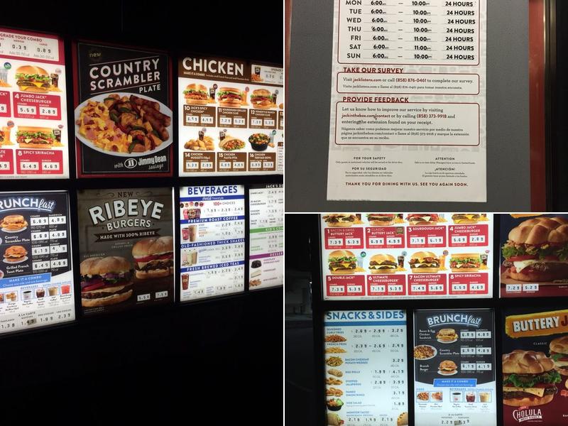 Jack in the Box Menu