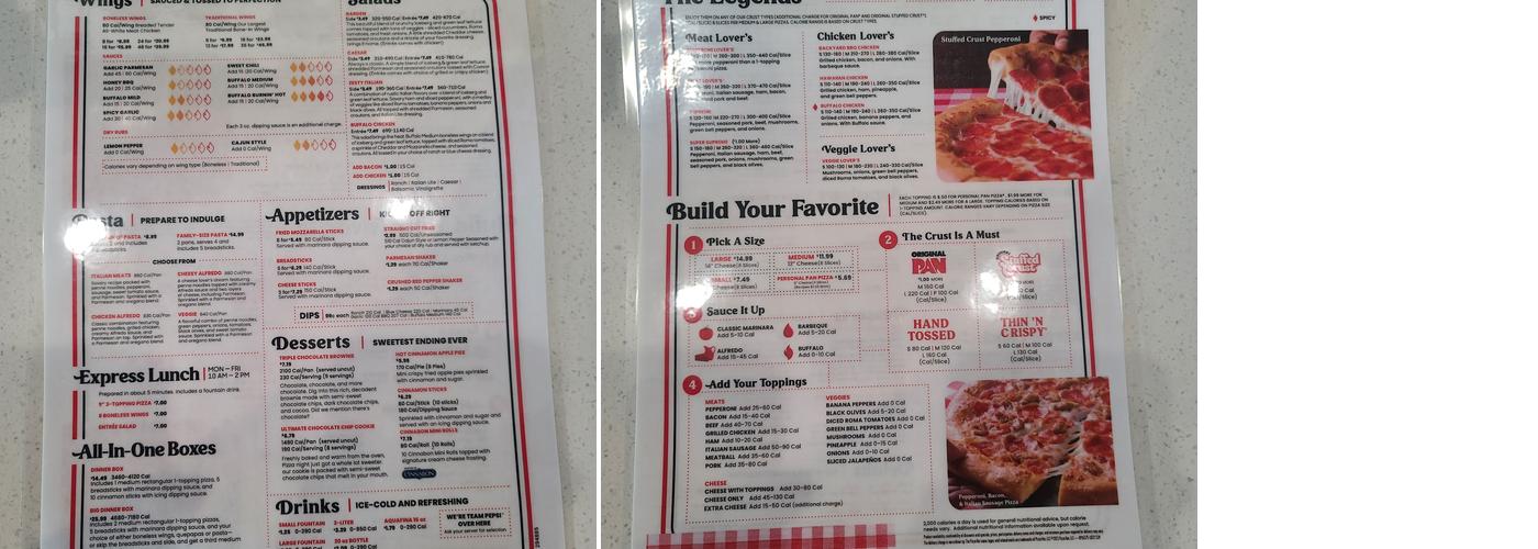 Pizza Hut Menu