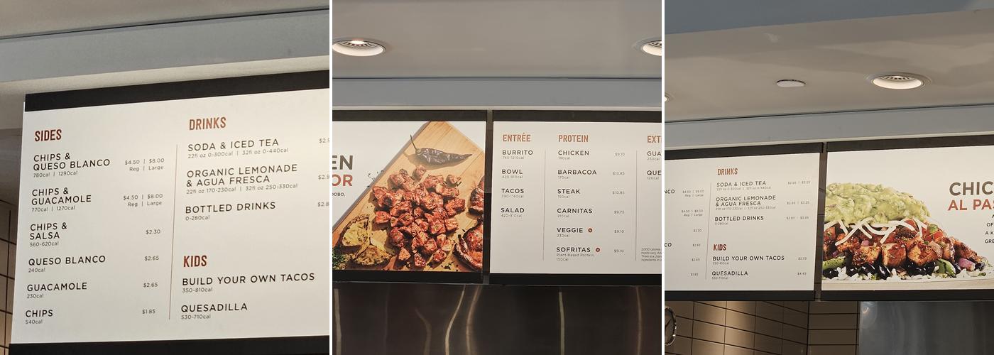 Chipotle Mexican Grill Menu
