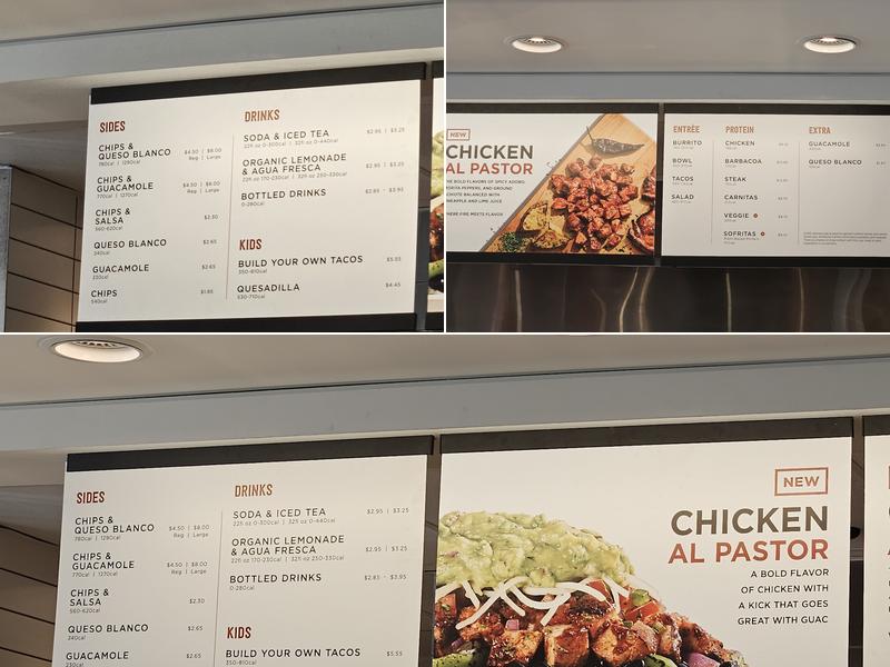 Chipotle Mexican Grill Menu