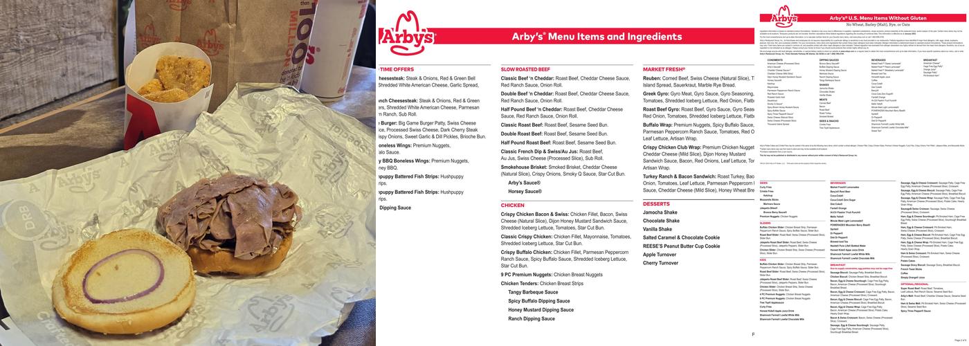 Arby's Menu