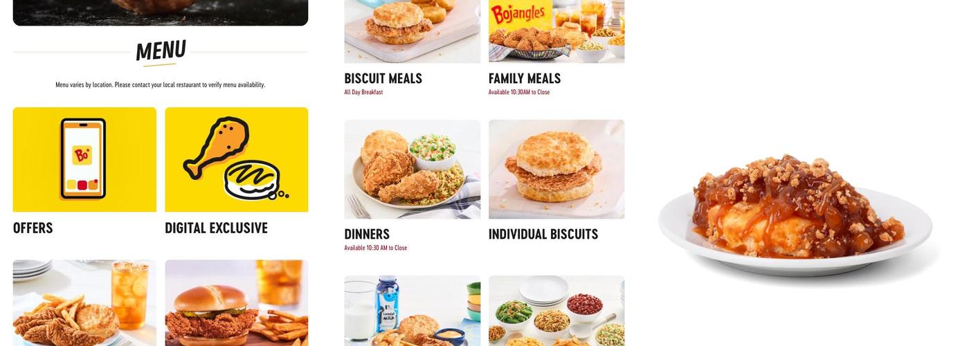 Bojangles Menu