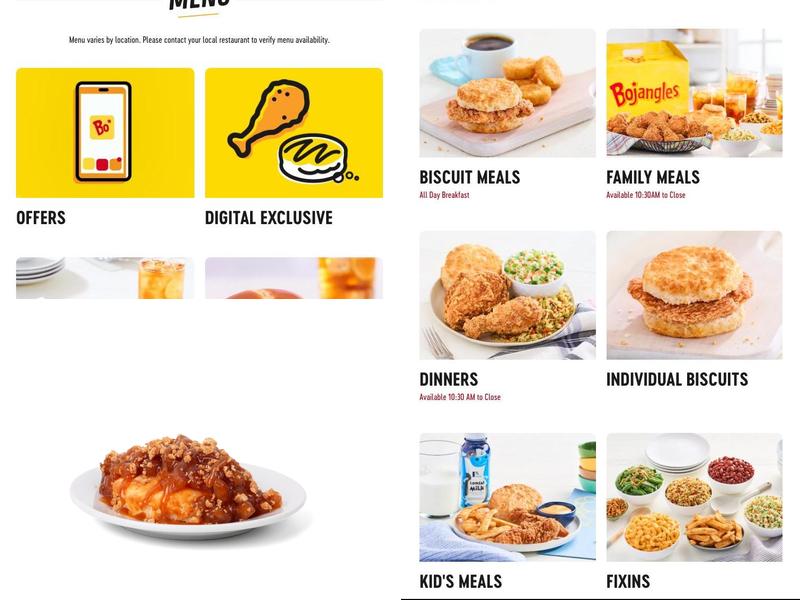 Bojangles Menu