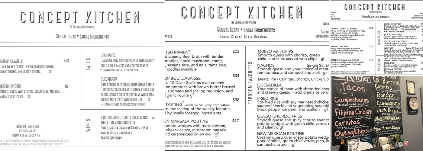 Concept Kitchen Menu
