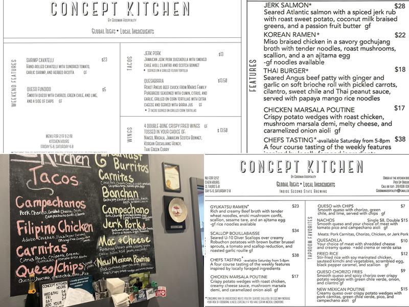 Concept Kitchen Menu