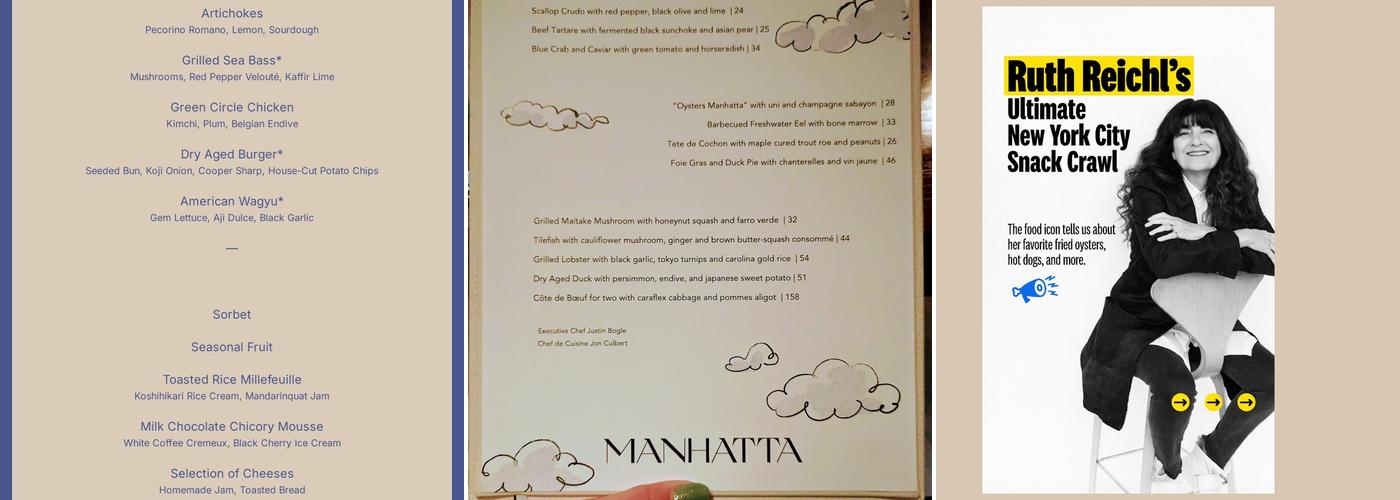 Manhatta Menu