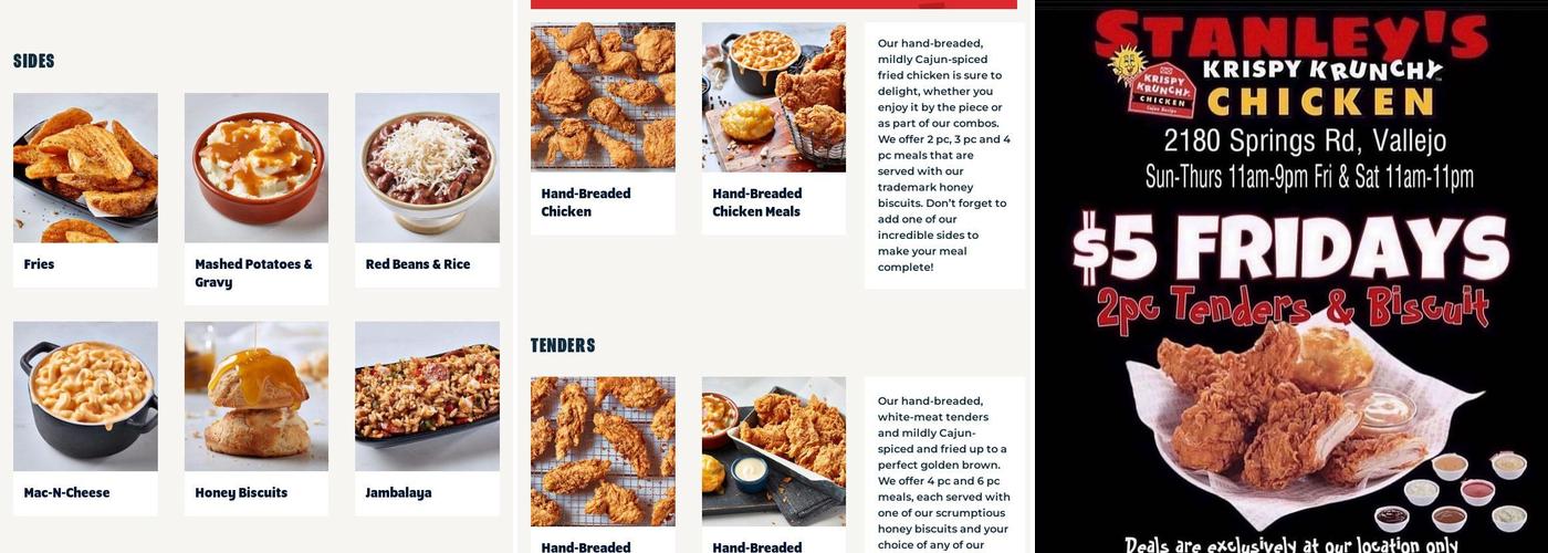 Krispy Krunchy Chicken Menu