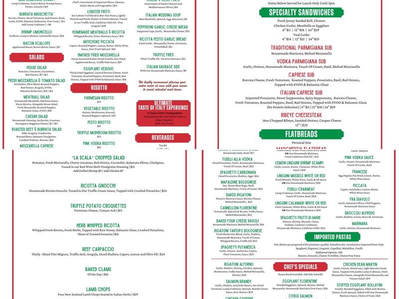 Taste Of Italy Ristorante Menu
