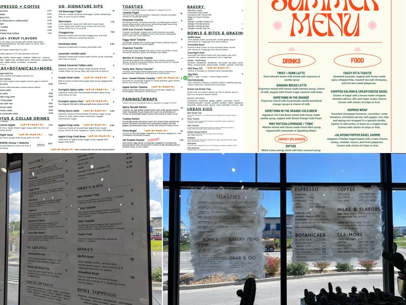 Urban Grounds Menu