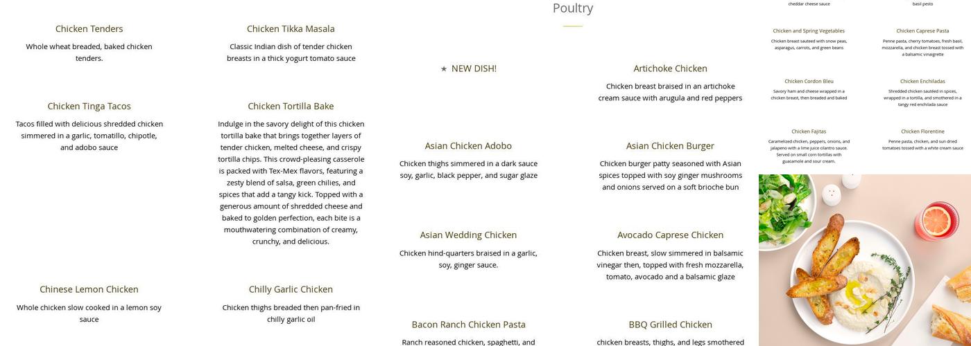 True Taste - Personal Chef Services Menu