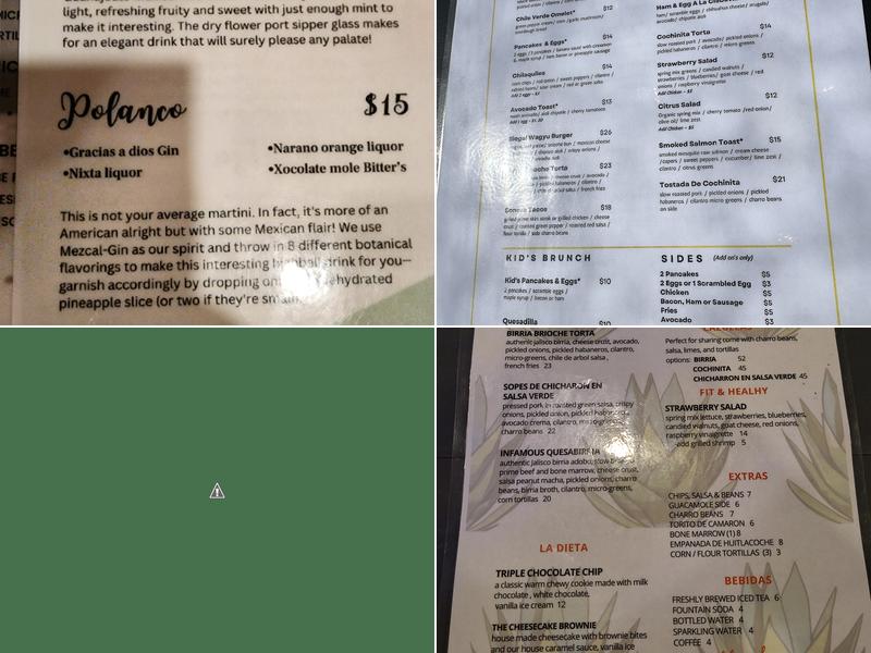 Miel De Agave Menu