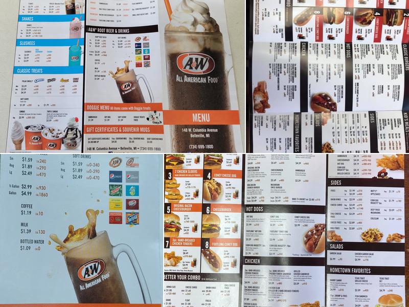 A&W Menu