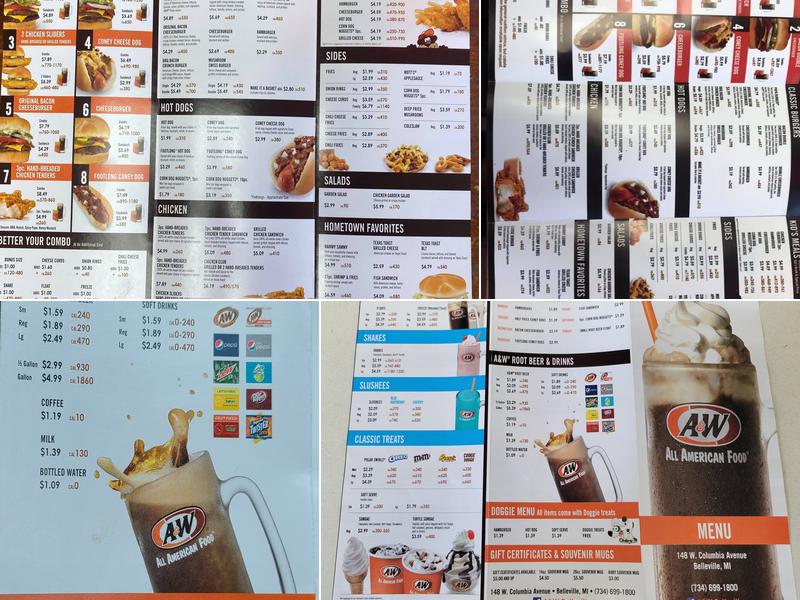 A&W Menu