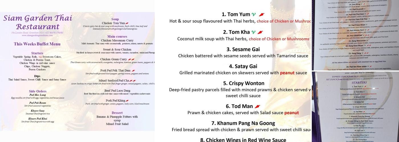Siam Garden Menu