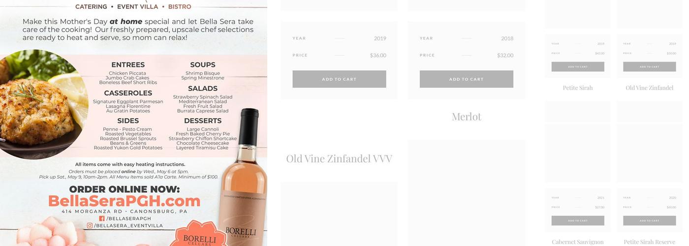 Borelli Cellars Menu