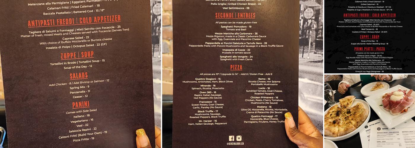Cucina 360 Menu