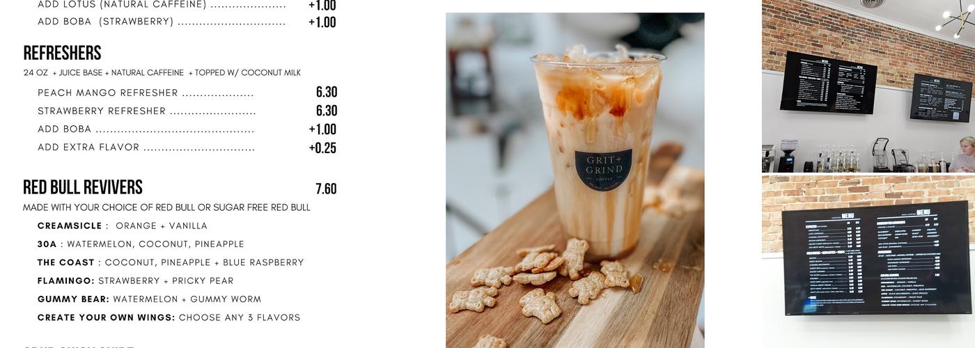 Grit and Grind Coffee Opp Menu