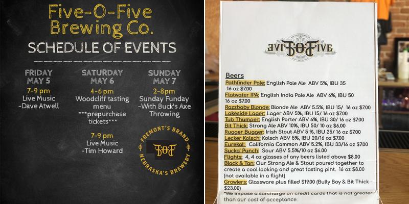 505 Brewing Menu