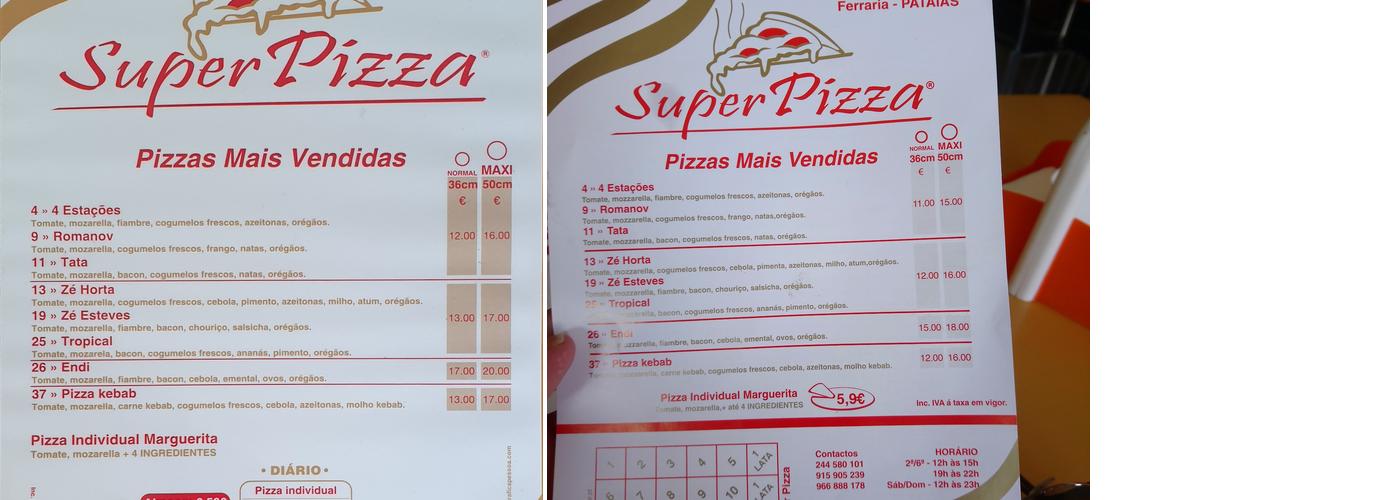 Superpizza Menu