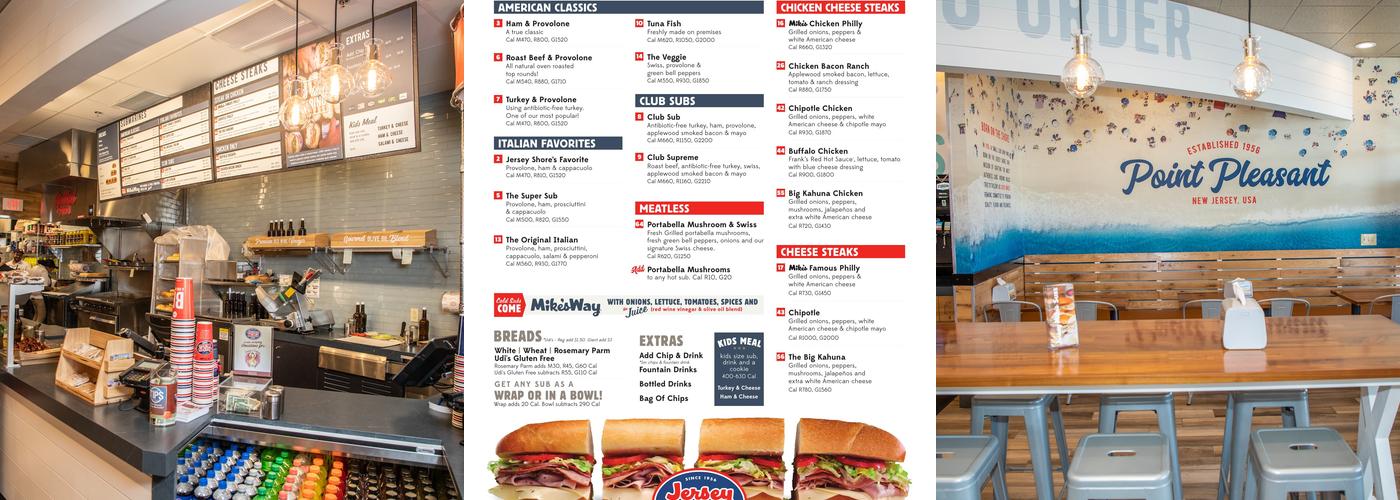 Jersey Mike's Subs Menu