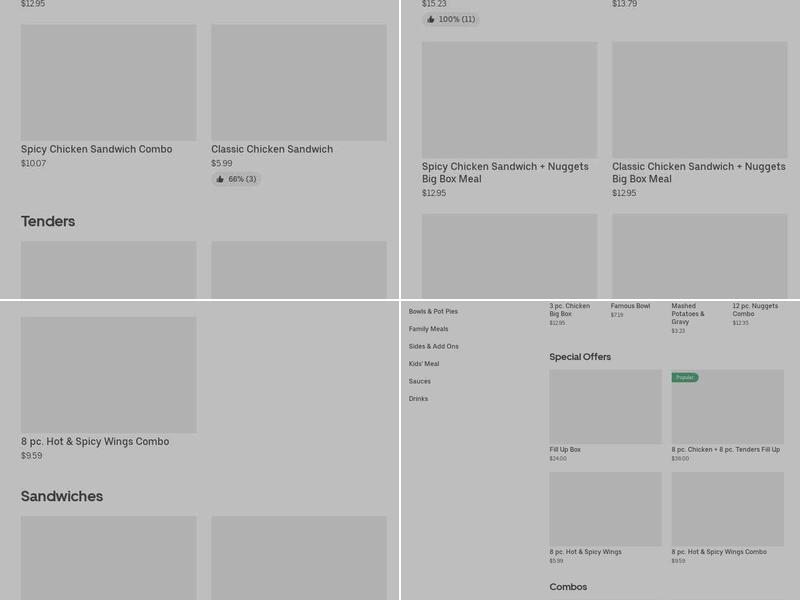 KFC Menu