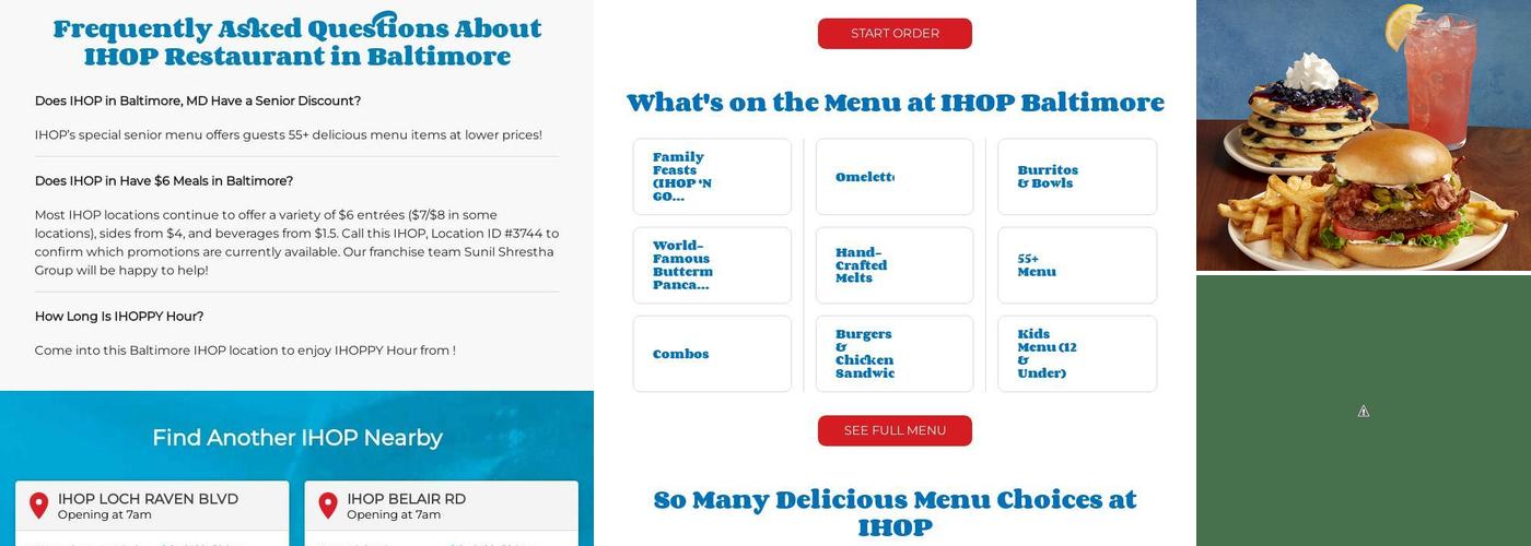 IHOP Menu