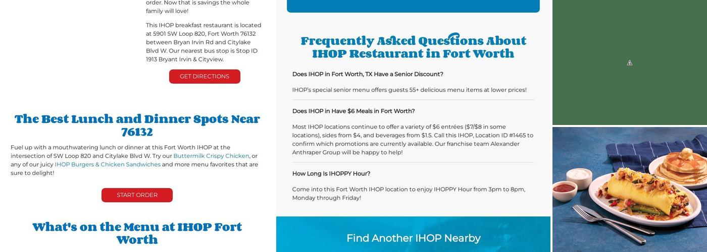 IHOP Menu