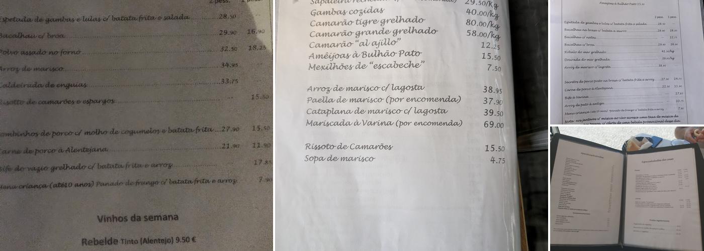 A Varina Menu
