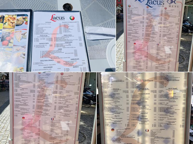 Lacus restaurant Menu