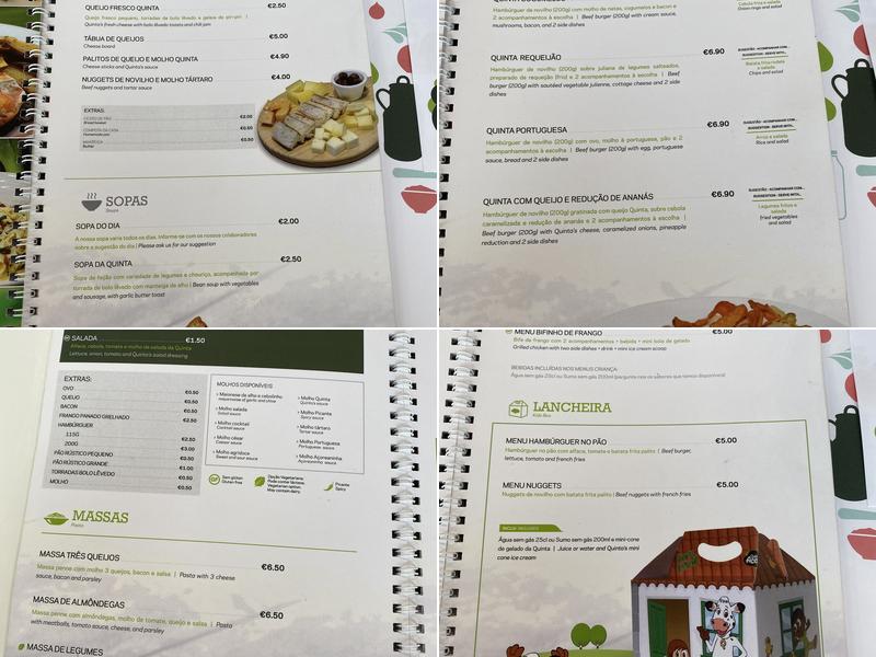 Quinta dos Açores Menu