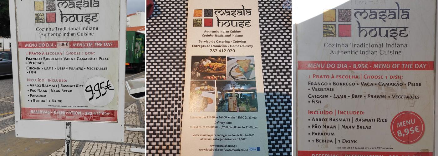Masala House Menu