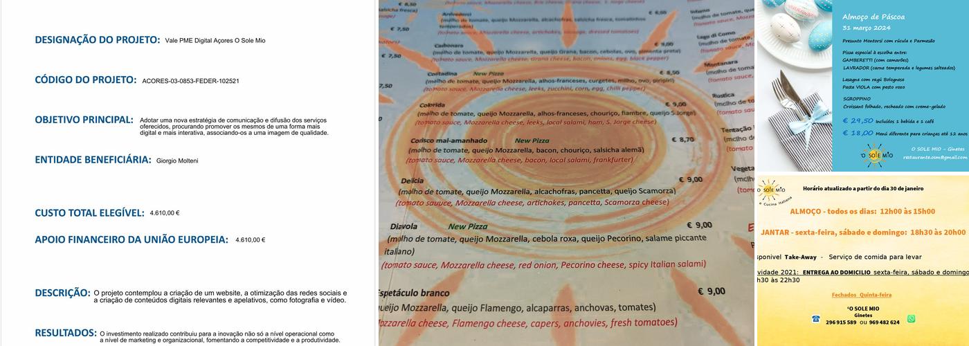 'O Sole Mio Menu