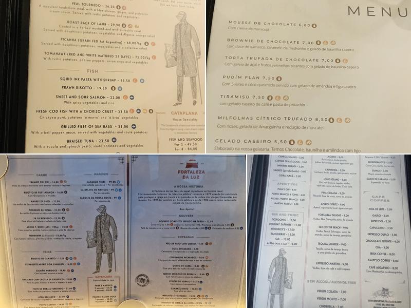 Fortaleza da Luz Menu