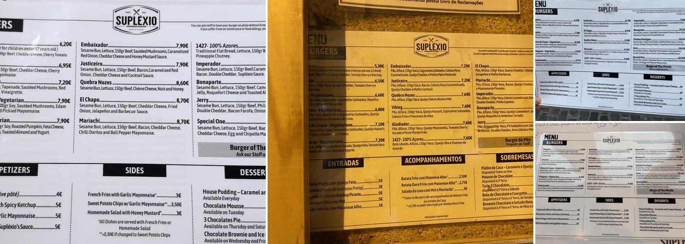 Supléxio Menu