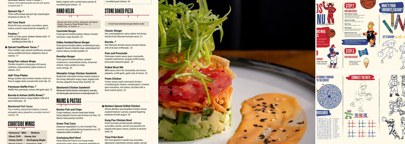 NBA Courtside Restaurant Menu