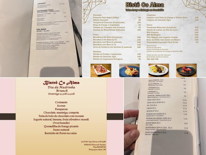 Bistro co Alma Restaurante Menu
