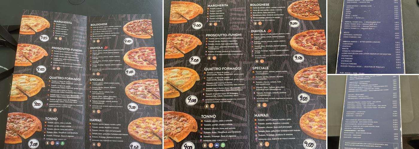 Lounge Bar Clube Naval do Seixal Menu