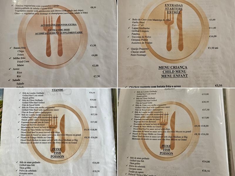 Serra e Mar Menu