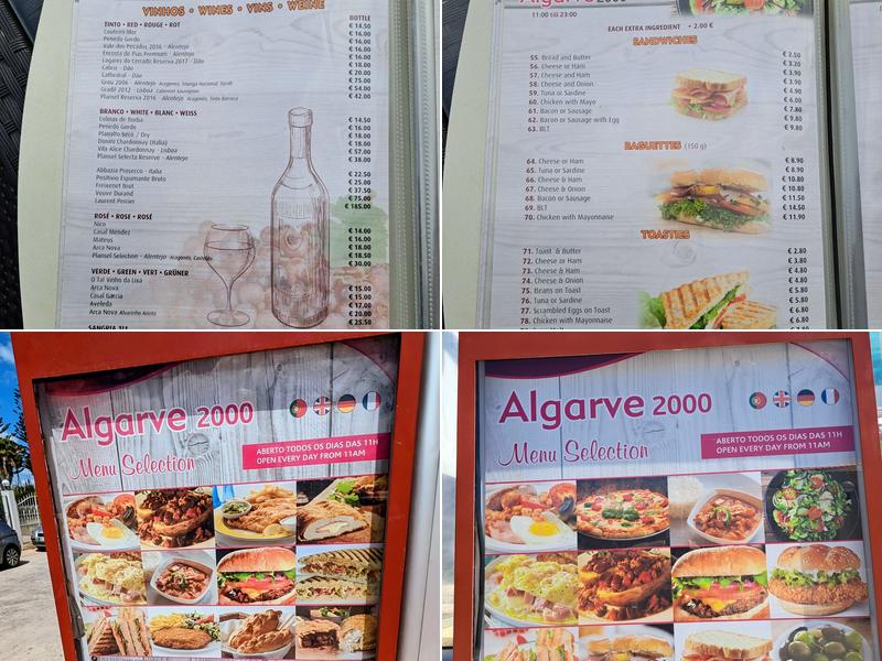 ALGARVE 2000 Menu