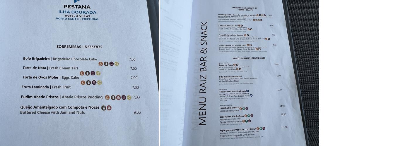 Terrius Restaurant Menu